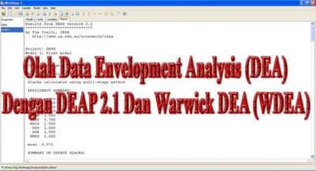 Olah Data Envelopment Analysis (DEA) Dengan Deap 2.1 dan Warwick Dea (WDEA)